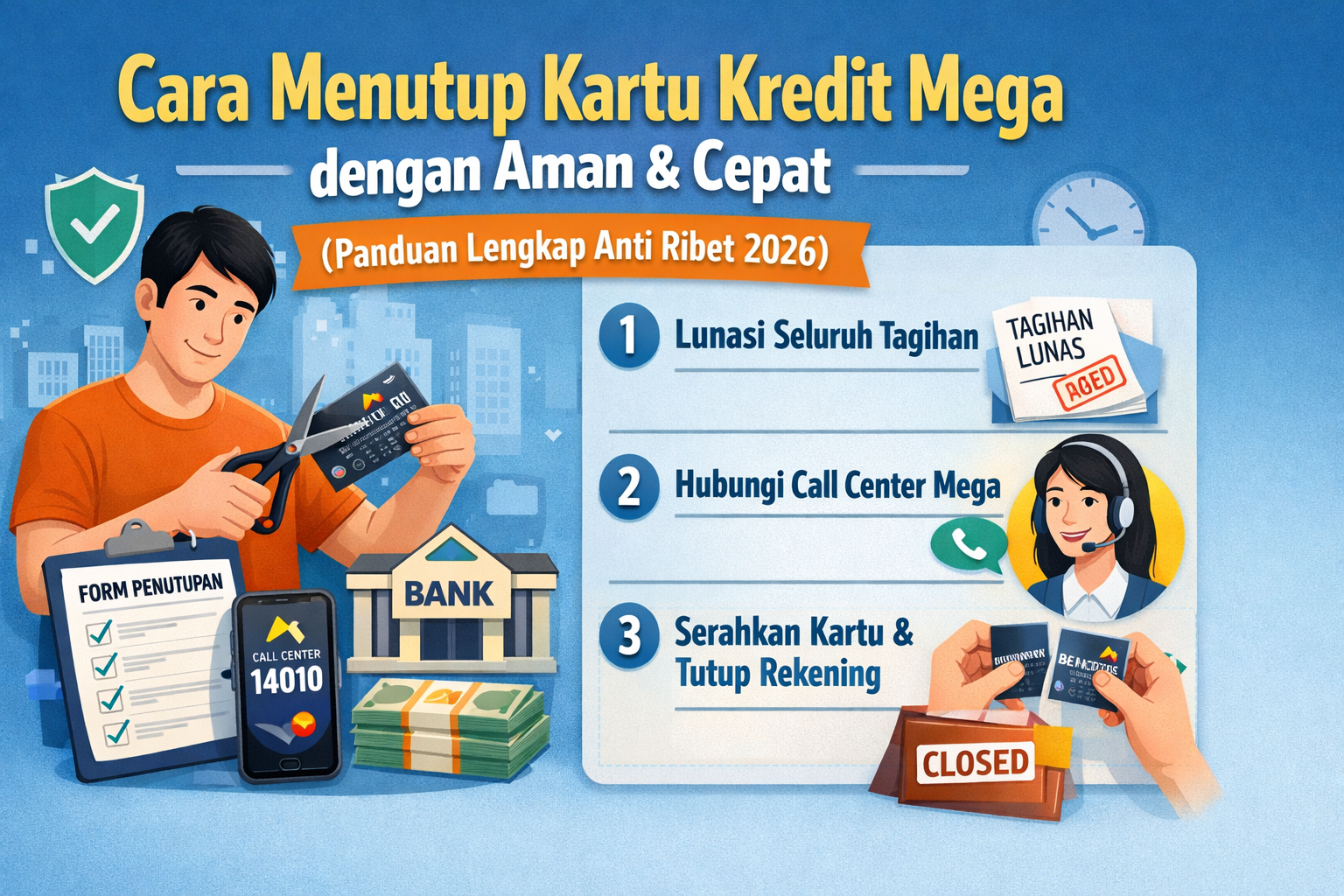 Cara Menutup Kartu Kredit Mega dengan Aman & Cepat (Panduan Lengkap Anti Ribet 2026)
