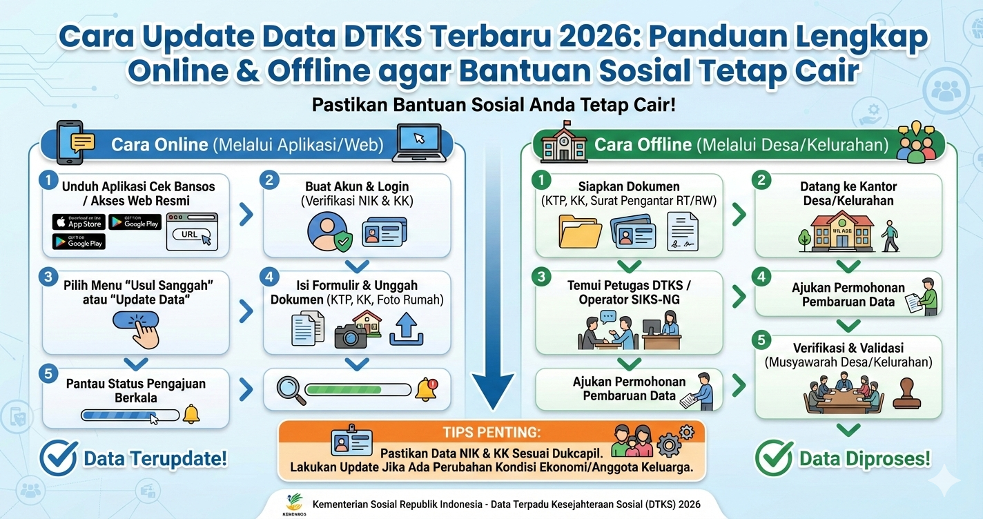 Cara Update Data DTKS Terbaru 2026: Panduan Lengkap Online & Offline agar Bantuan Sosial Tetap Cair