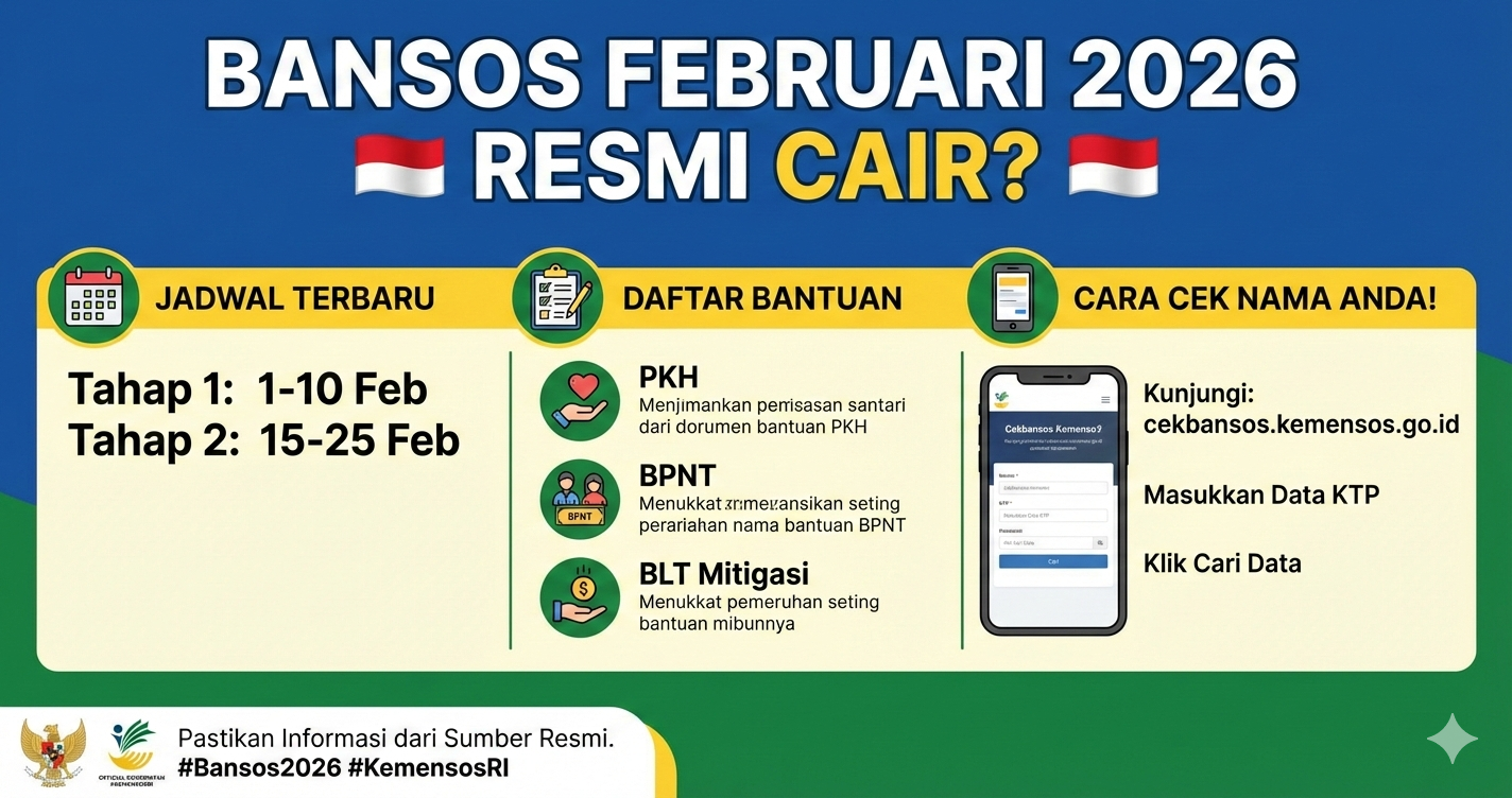 Bansos Februari 2026 Resmi Cair? Ini Jadwal Terbaru, Daftar Bantuan, dan Cara Cek Nama Anda!