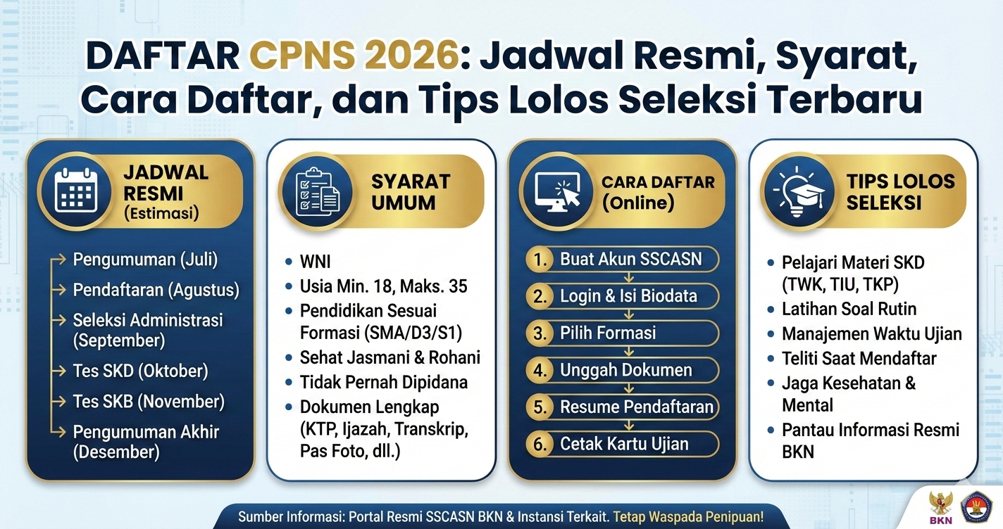 Daftar CPNS 2026: Jadwal Resmi, Syarat, Cara Daftar, dan Tips Lolos Seleksi Terbaru