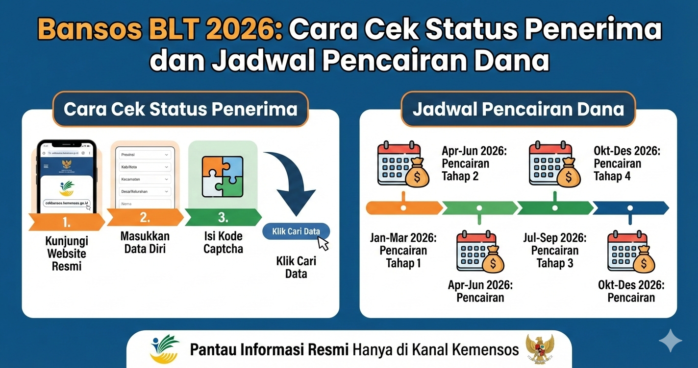Bansos BLT 2026: Cara Cek Status Penerima dan Jadwal Pencairan Dana
