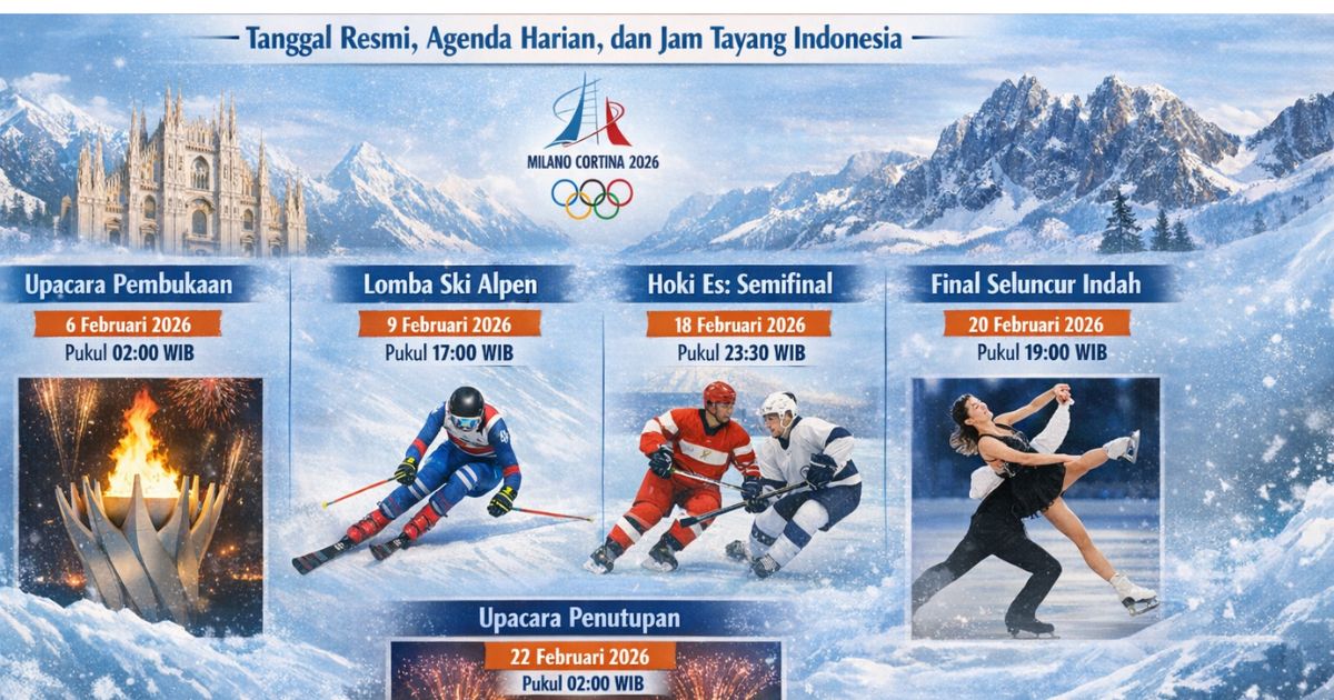 Jadwal Olimpiade Musim Dingin 2026 Terlengkap: Tanggal Resmi, Agenda Harian, dan Jam Tayang Indonesia