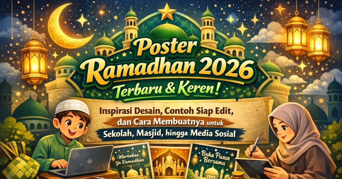 Poster Ramadhan 2026 Terbaru & Keren: Inspirasi Desain, Contoh Siap Edit, dan Cara Membuatnya untuk Sekolah, Masjid, hingga Media Sosial