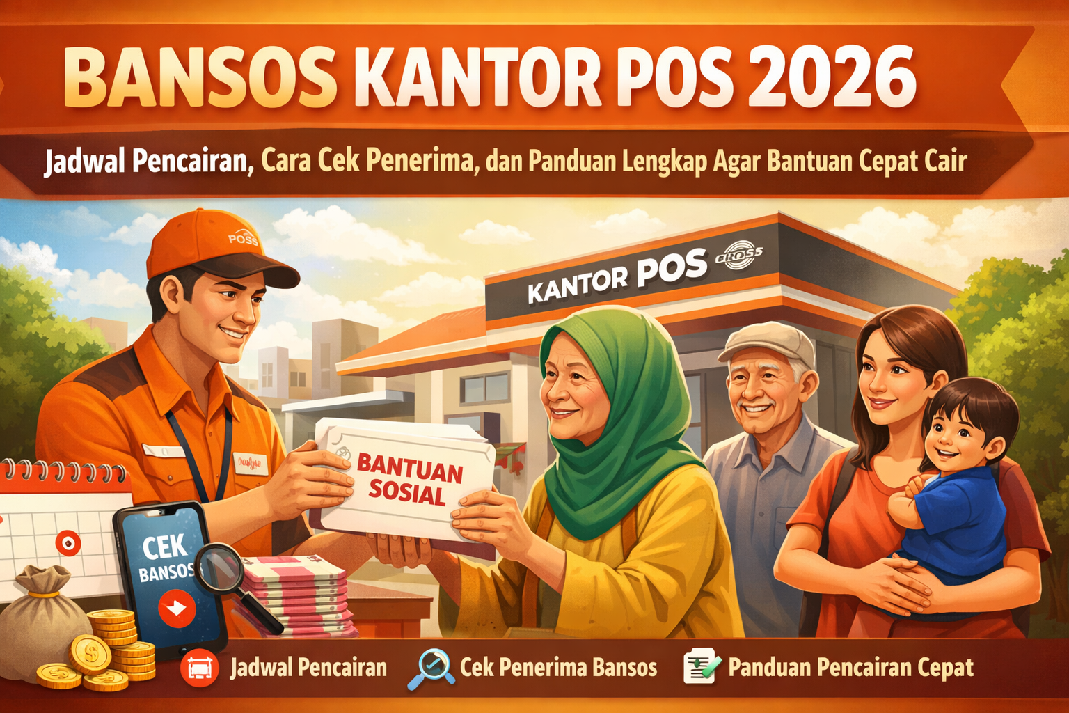 Bansos Kantor Pos 2026: Jadwal Pencairan, Cara Cek Penerima, dan Panduan Lengkap Agar Bantuan Cepat Cair