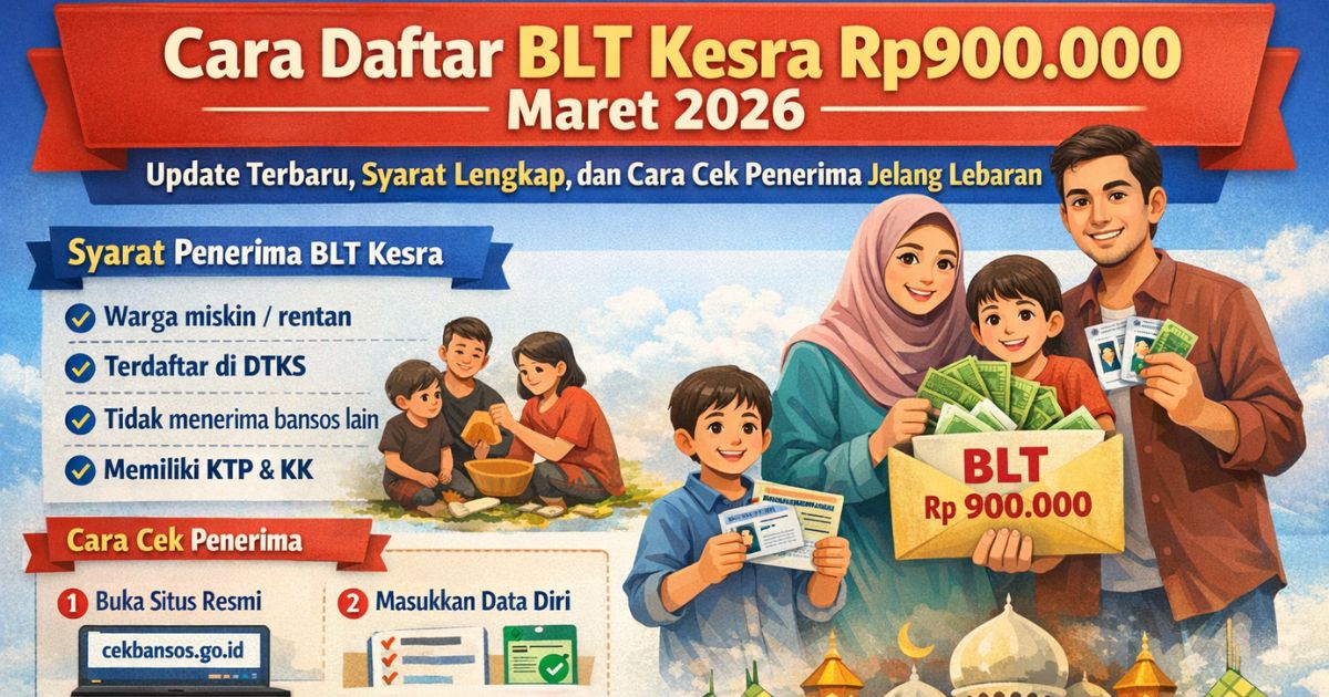 Cara Daftar BLT Kesra Rp900.000 Maret 2026: Update Terbaru, Syarat Lengkap, dan Cara Cek Penerima Jelang Lebaran